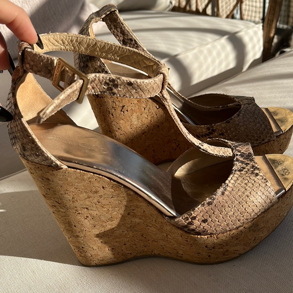 Jimmy Choo T-Bar Wedges Size 39